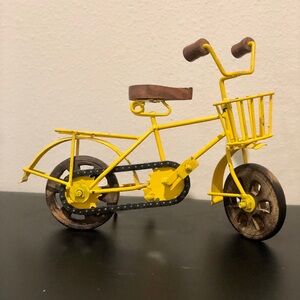 Vintage Yellow and Brown Decorative Bicycle